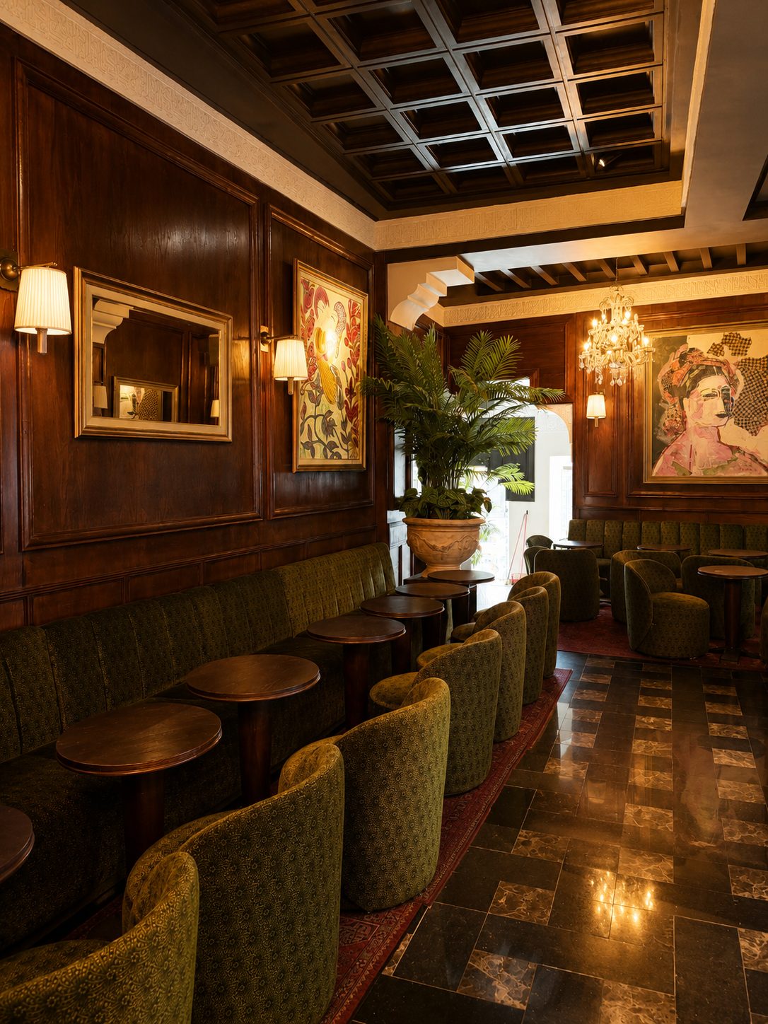 Mobilier sur mesure en bois pour un restaurant à Marrakech – MF Interiors