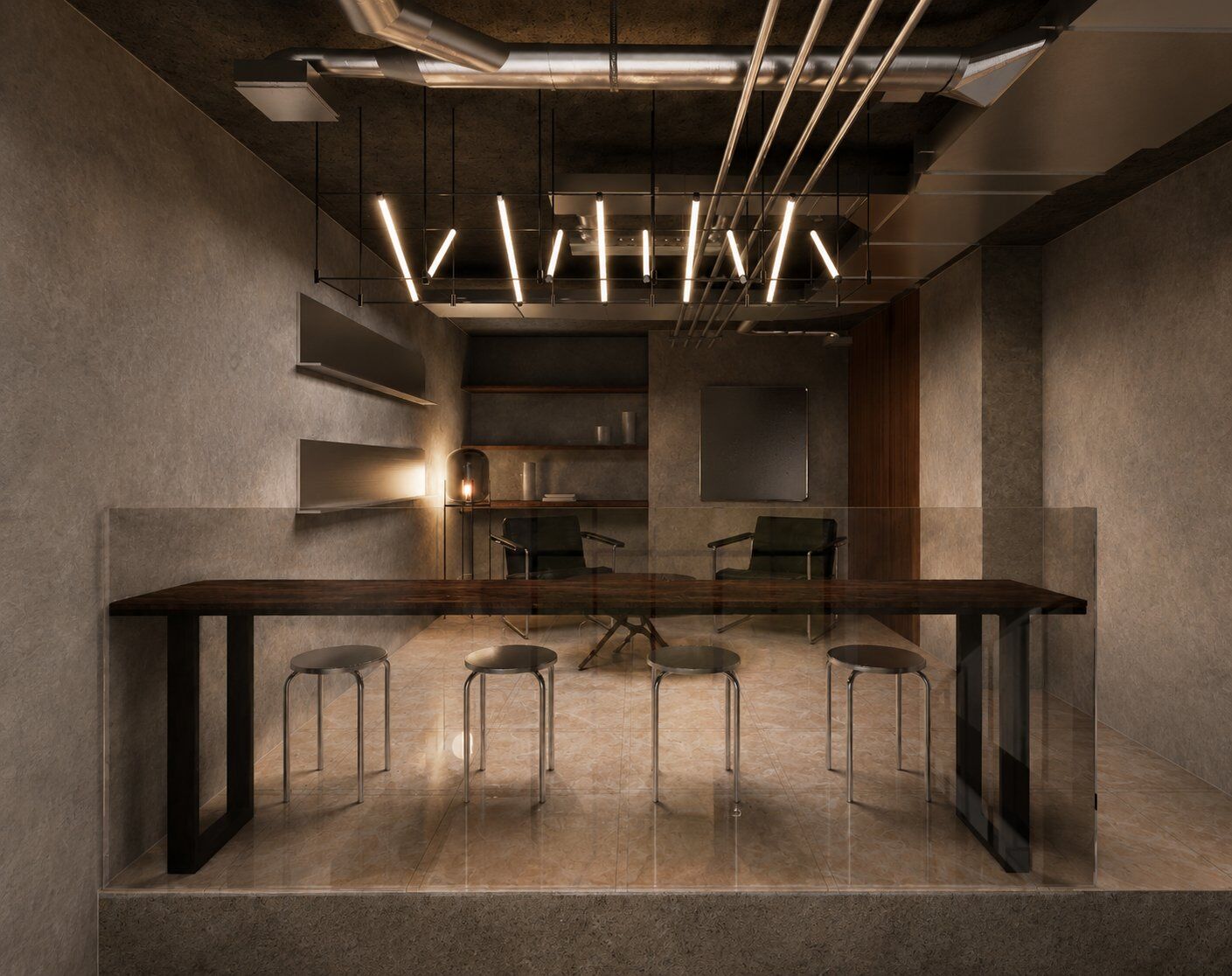 Coffee shop à Marrakech – aménagement commercial par MF INTERIORS, vue 2