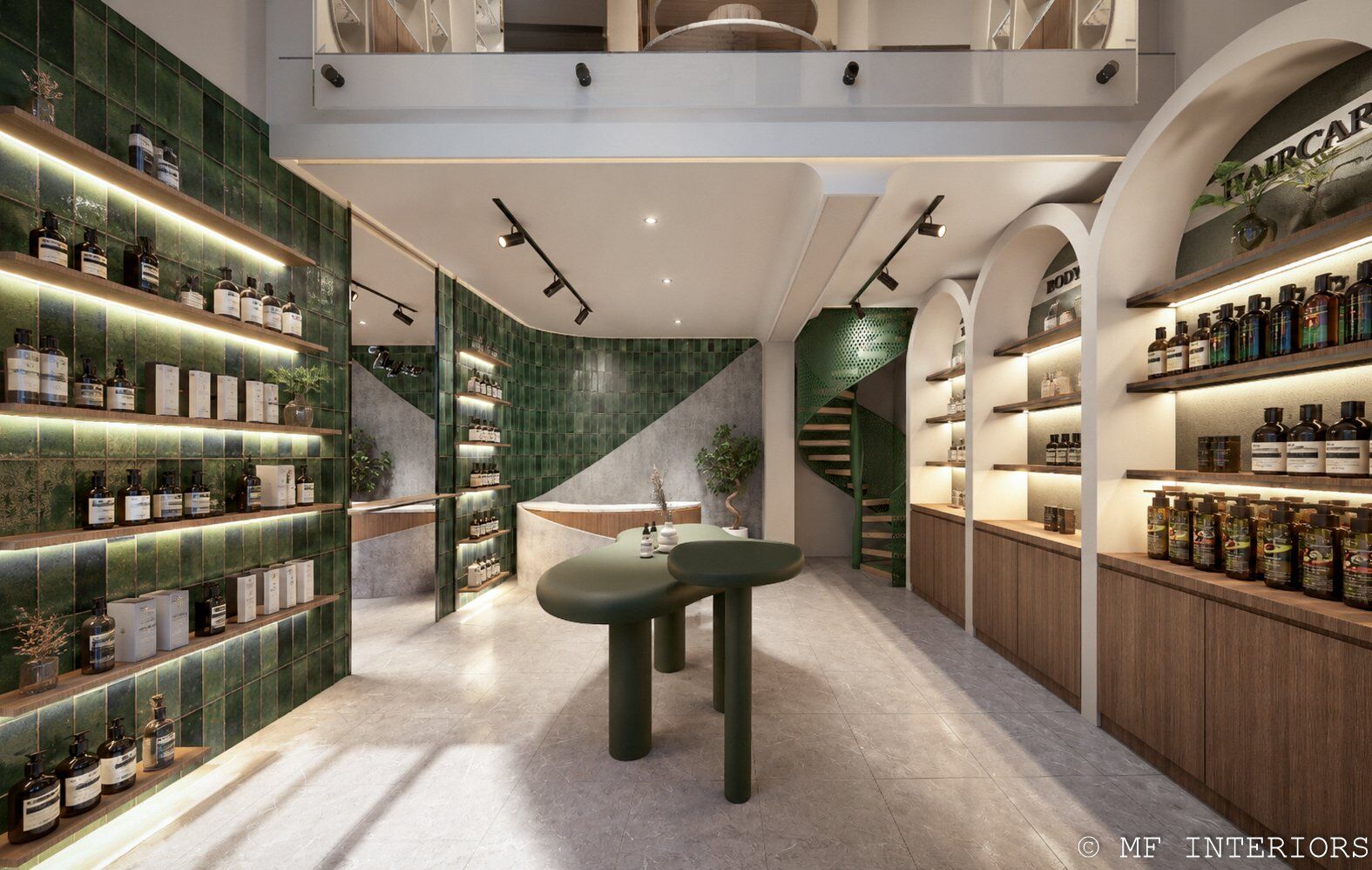 Parapharmacie à Marrakech – aménagement commercial par MF INTERIORS, vue 2
