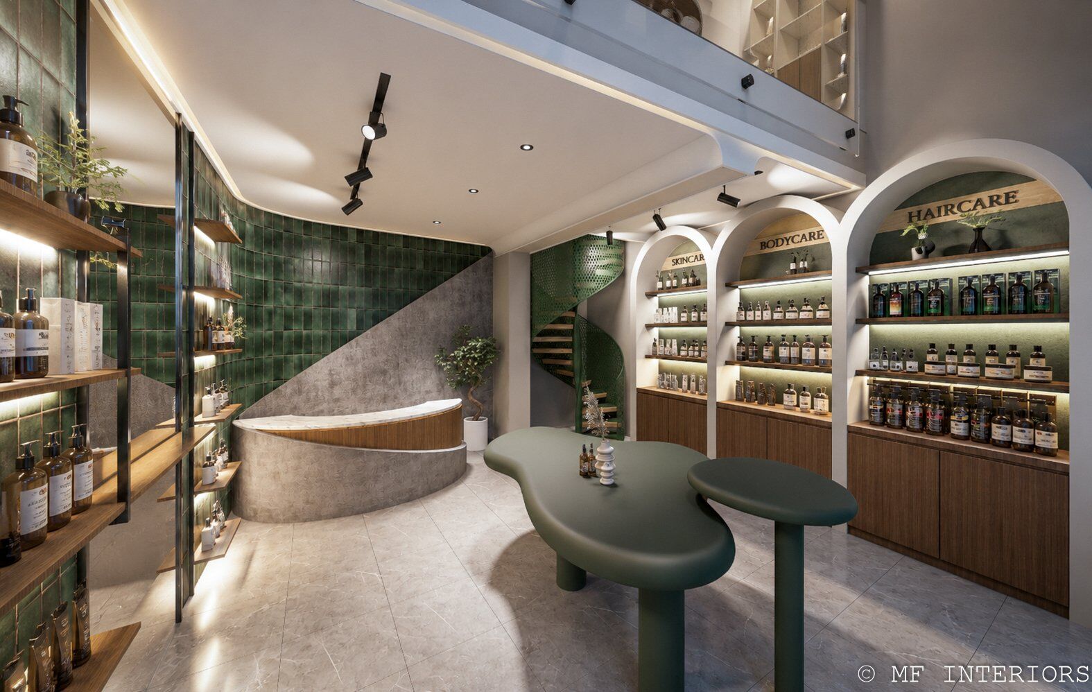 Parapharmacie à Marrakech – aménagement commercial par MF INTERIORS, vue 3