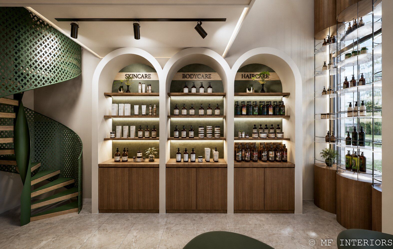Parapharmacie à Marrakech – aménagement commercial par MF INTERIORS, vue 5